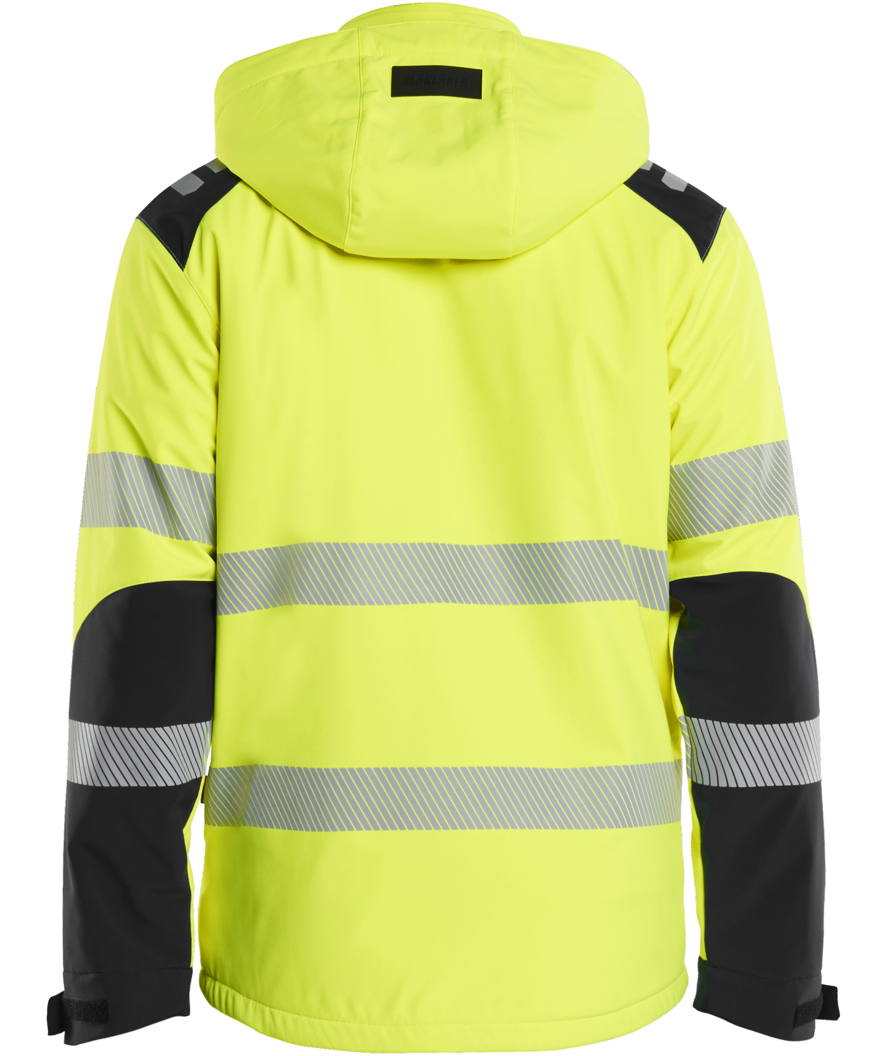 Bl&aring;kl&auml;der l&auml;ttfodrad softshelljacka, Varsel Gul/Svart