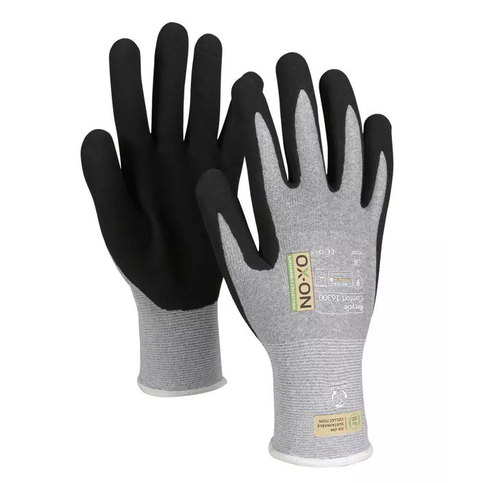 OX-ON Recycle Comfort 16300 work gloves, Grey/Black, large image number 0