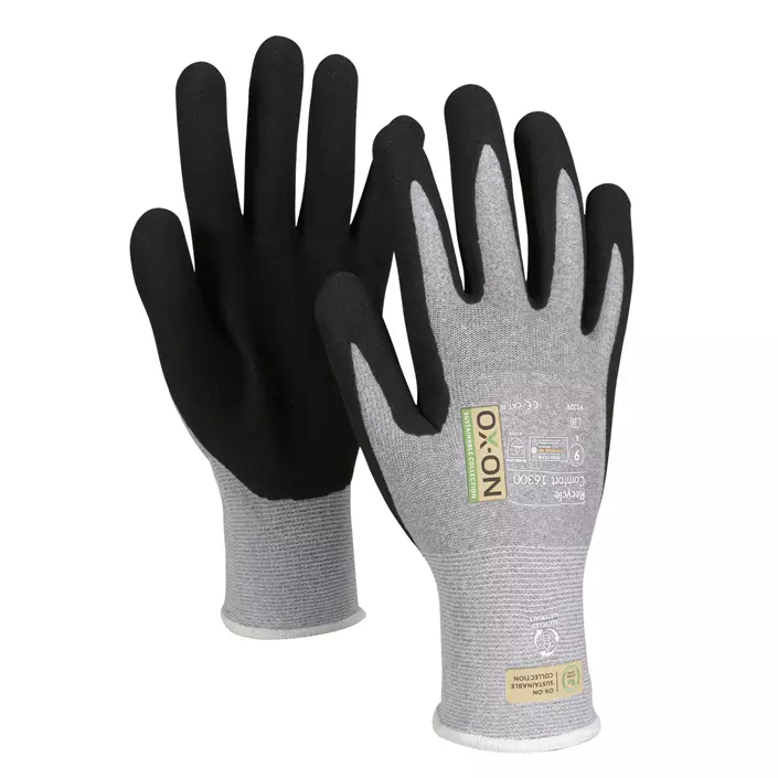 OX-ON Recycle Comfort 16300 work gloves, Grey/Black, large image number 0