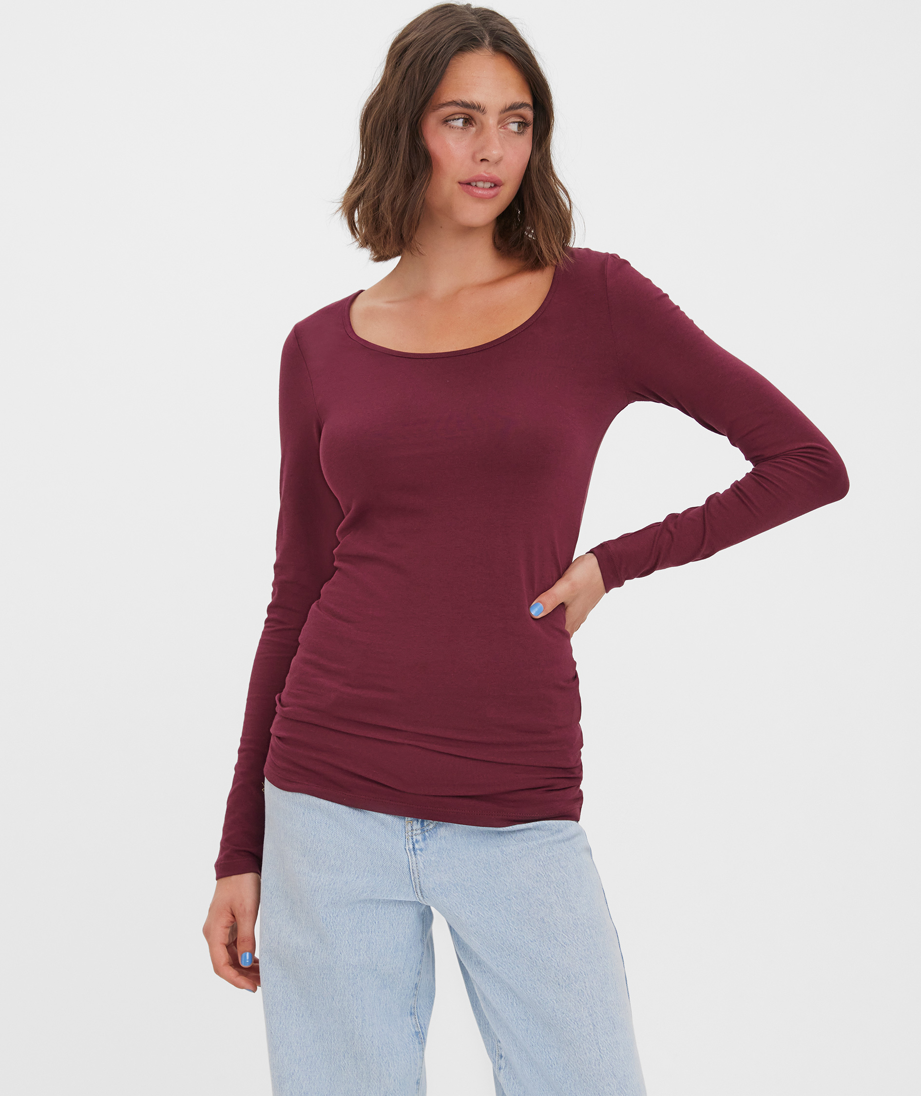 Vero Moda VMMAXI MY SOFT l&aring;ng&auml;rmad l&aring;ng T-shirt dam