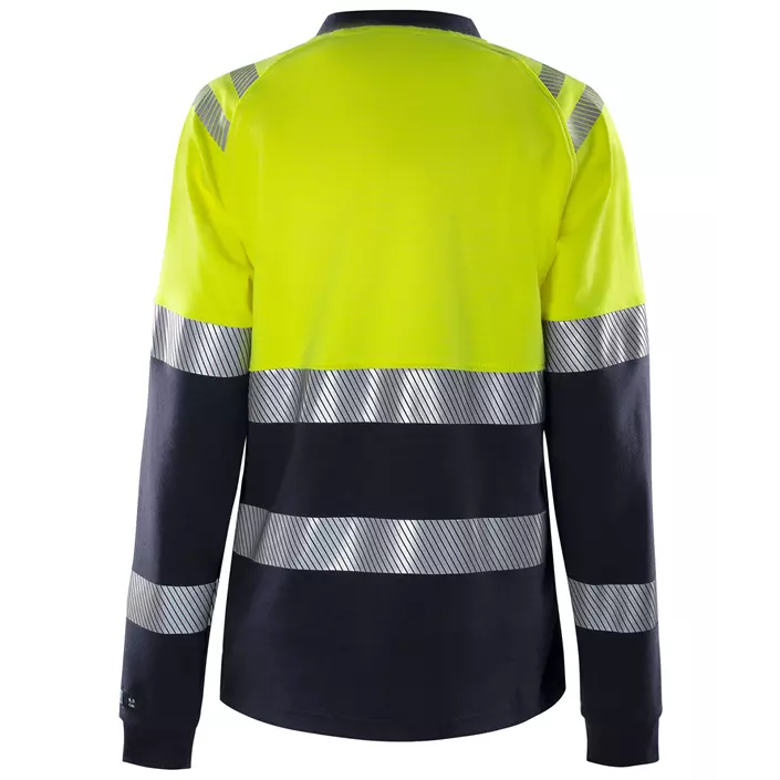 Fristads Flamestat women's long-sleeved T-shirt 7108 TFL, Hi-vis Yellow/Marine, large image number 3