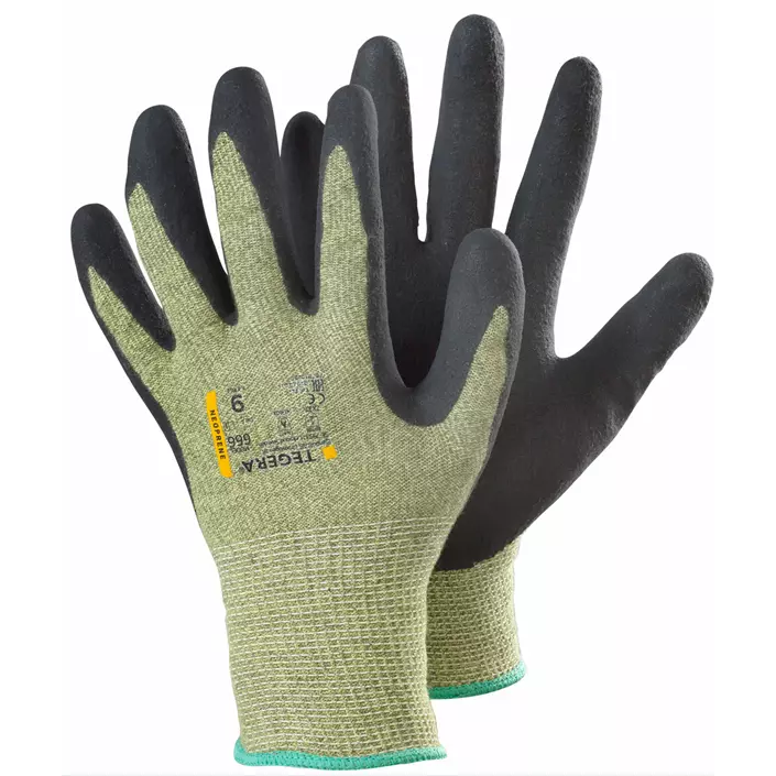 Tegera 666 cut protection gloves Cut C, Black/Green, large image number 0
