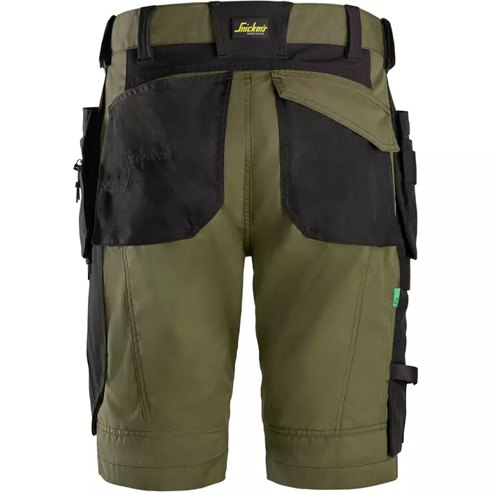 Snickers FlexiWork håndværkershorts 6904, Khaki Green/Black, large image number 1