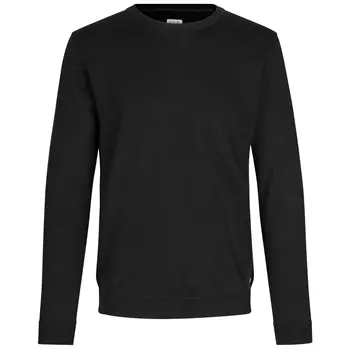 Seven Seas stickad tröja med merinoull, Black