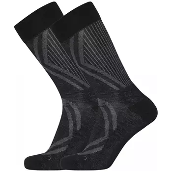 Dovre 2-pack terry sole wool socks, Black