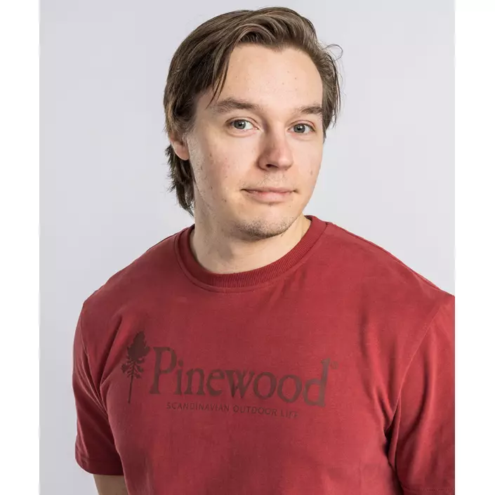 Pinewood Outdoor Life T-skjorte, Dark red, large image number 4