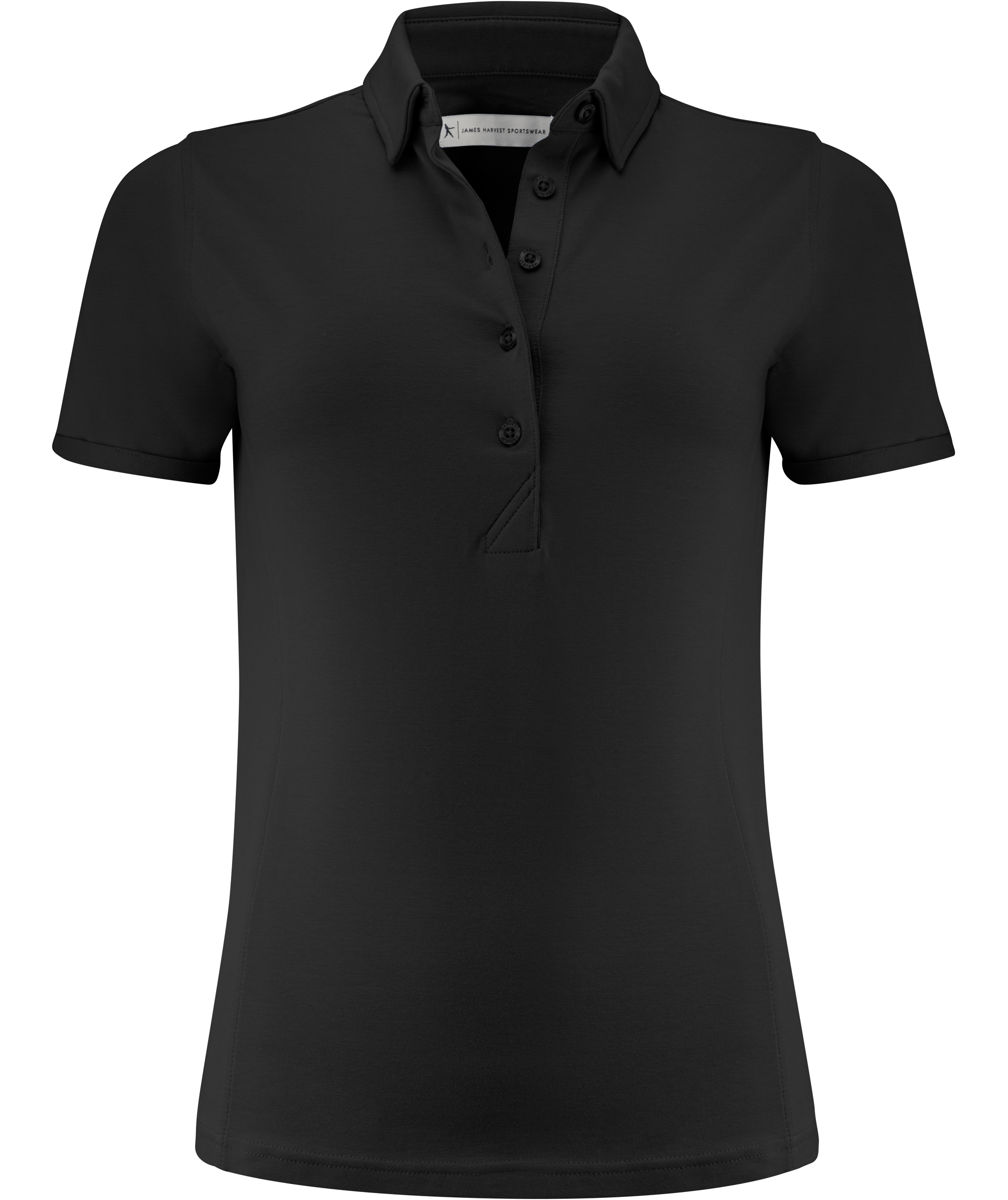 J. Harvest Sportswear American women's polo shirt, Black, Black, swatch
