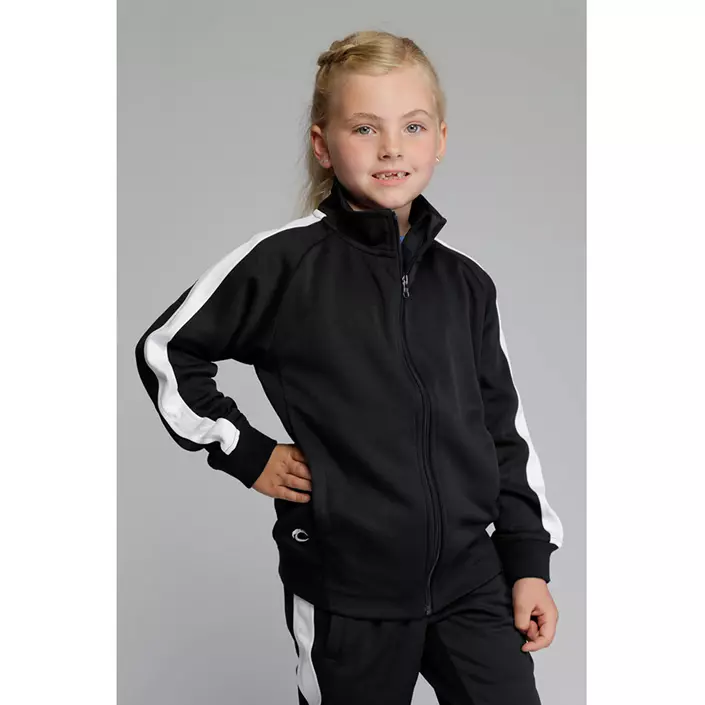 Pitch Stone Panel sweat cardigan for kids, Black, large image number 2