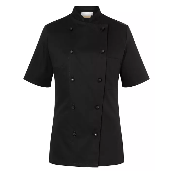 Karlowsky Pauline women's short-sleeved chefs jacket without buttons, Black, large image number 0