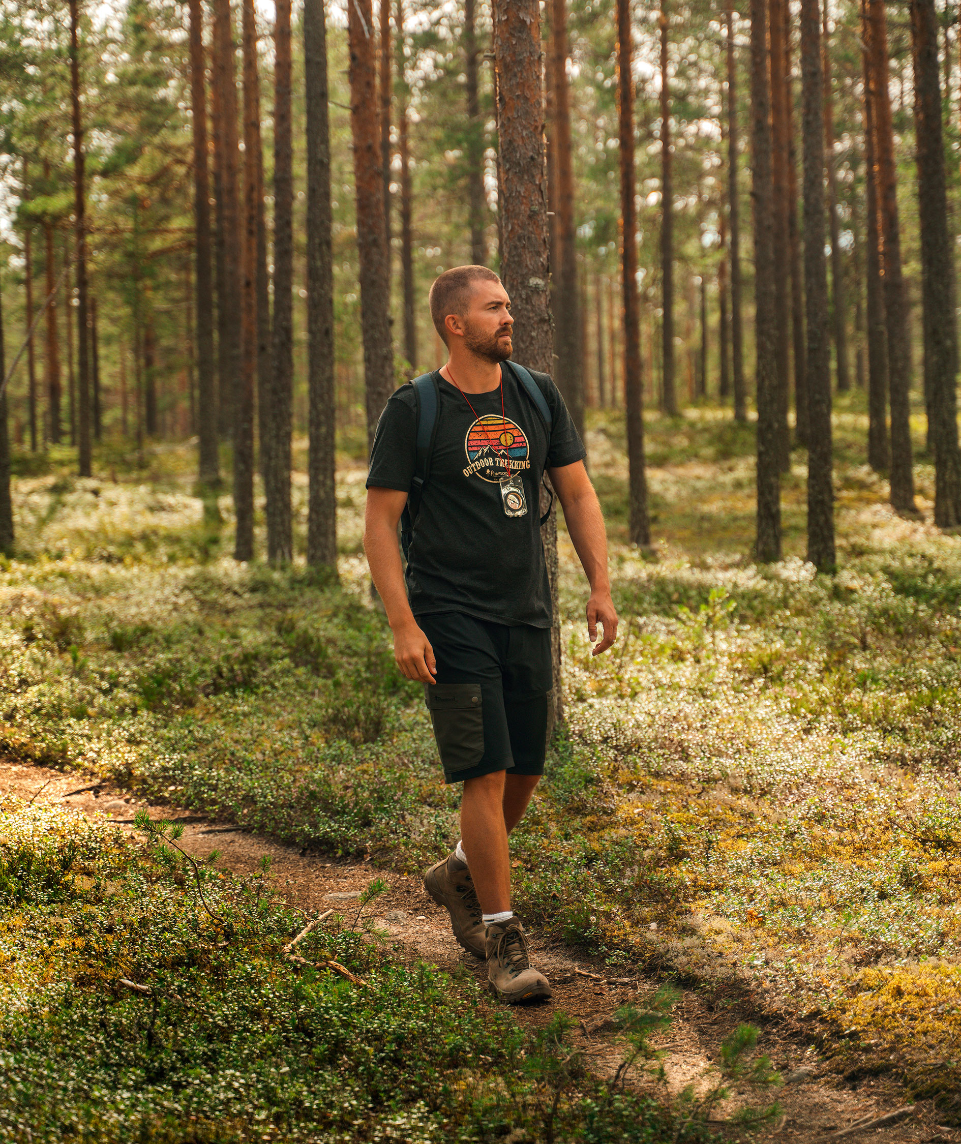 Pinewood Finnveden Trail Hybrid shorts, Black/Mossgreen