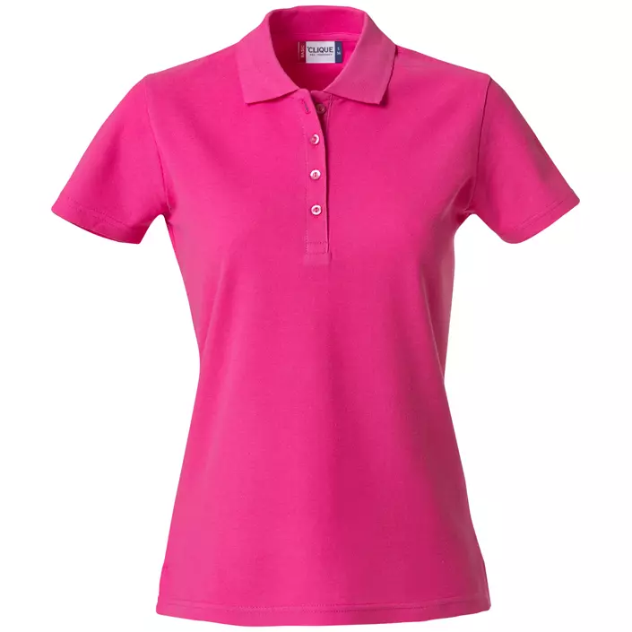 Clique Basic Damen Poloshirt, Bright Cerise, large image number 0