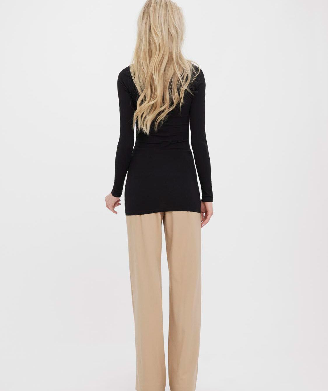 Vero Moda VMMAXI MY SOFT l&aring;ng&auml;rmad l&aring;ng T-shirt dam, Black, large image number 3