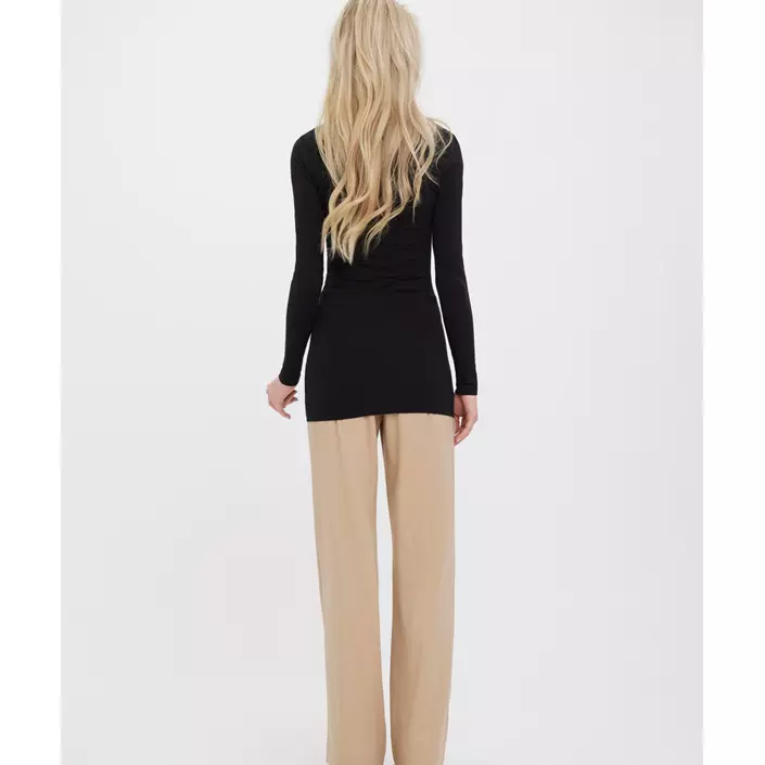 Vero Moda VMMAXI MY SOFT lang langærmet dame T-shirt, Black, large image number 3