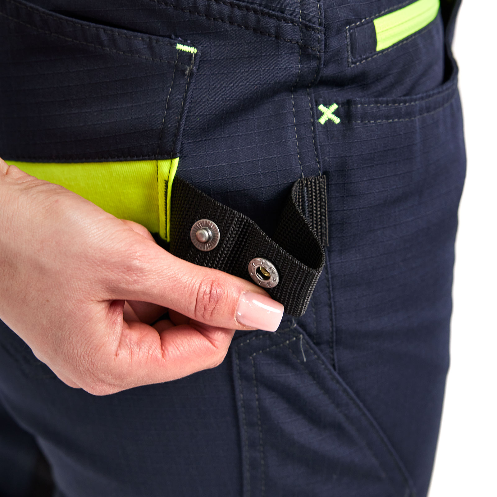 Bl&aring;kl&auml;der Unite arbetsbyxa dam, M&ouml;rk Marinbl&aring;/Hi-Vis Gul, large image number 5