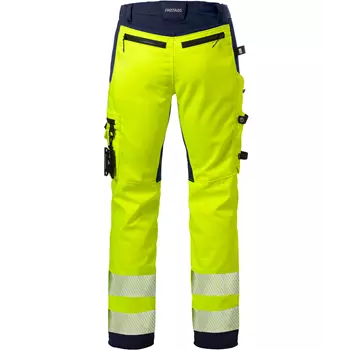 Fristads craftsman trousers 2707 PLU, Hi-Vis yellow/marine