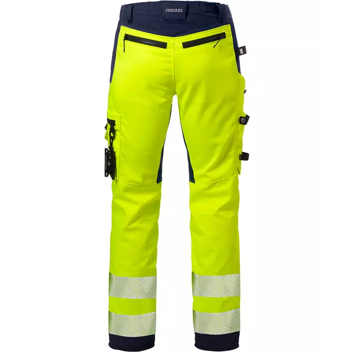 Fristads craftsman trousers 2707 PLU, Hi-Vis yellow/marine, large image number 1