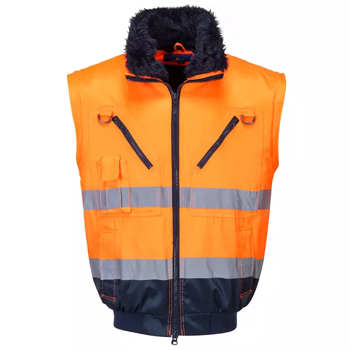 Portwest 3-in-1 pilot jacket, Hi-vis Orange/Marine, large image number 3