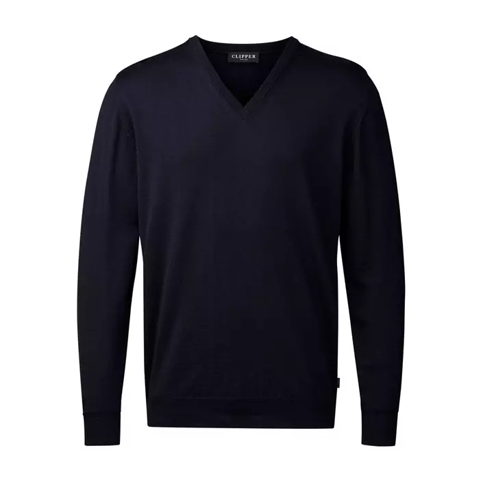 CC55 Milan stickad tröja med merinoull, Navy, large image number 0