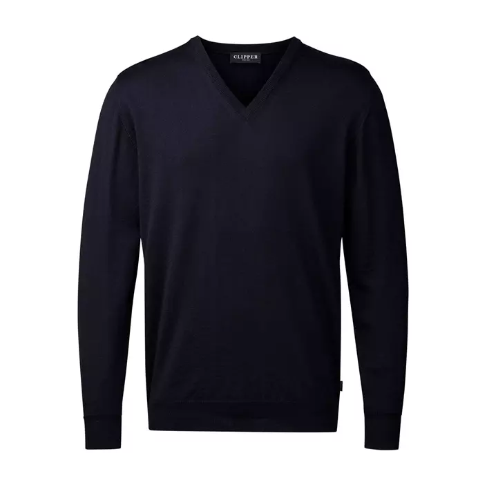 Clipper Milan knitted pullover with merino wool, Navy, large image number 0