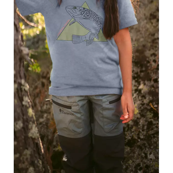 Pinewood Caribou outdoorbukser til børn, Storm Blue/Dark Anthracite, large image number 5