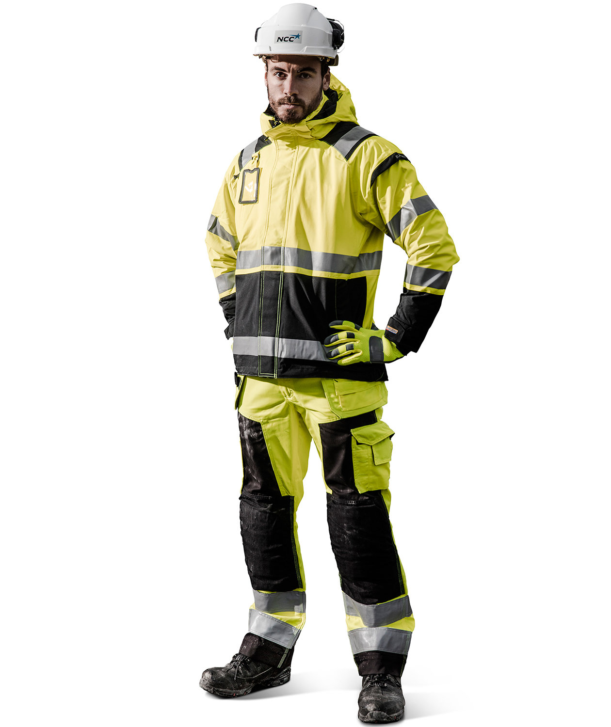 Bl&aring;kl&auml;der skaljacka, Varsel Gul/Svart