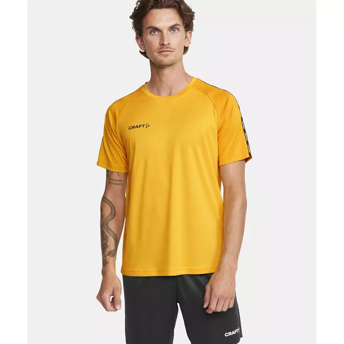 Craft Squad 2.0 Contrast Jersey T-Shirt, Sweden Yellow-Golden, large image number 4
