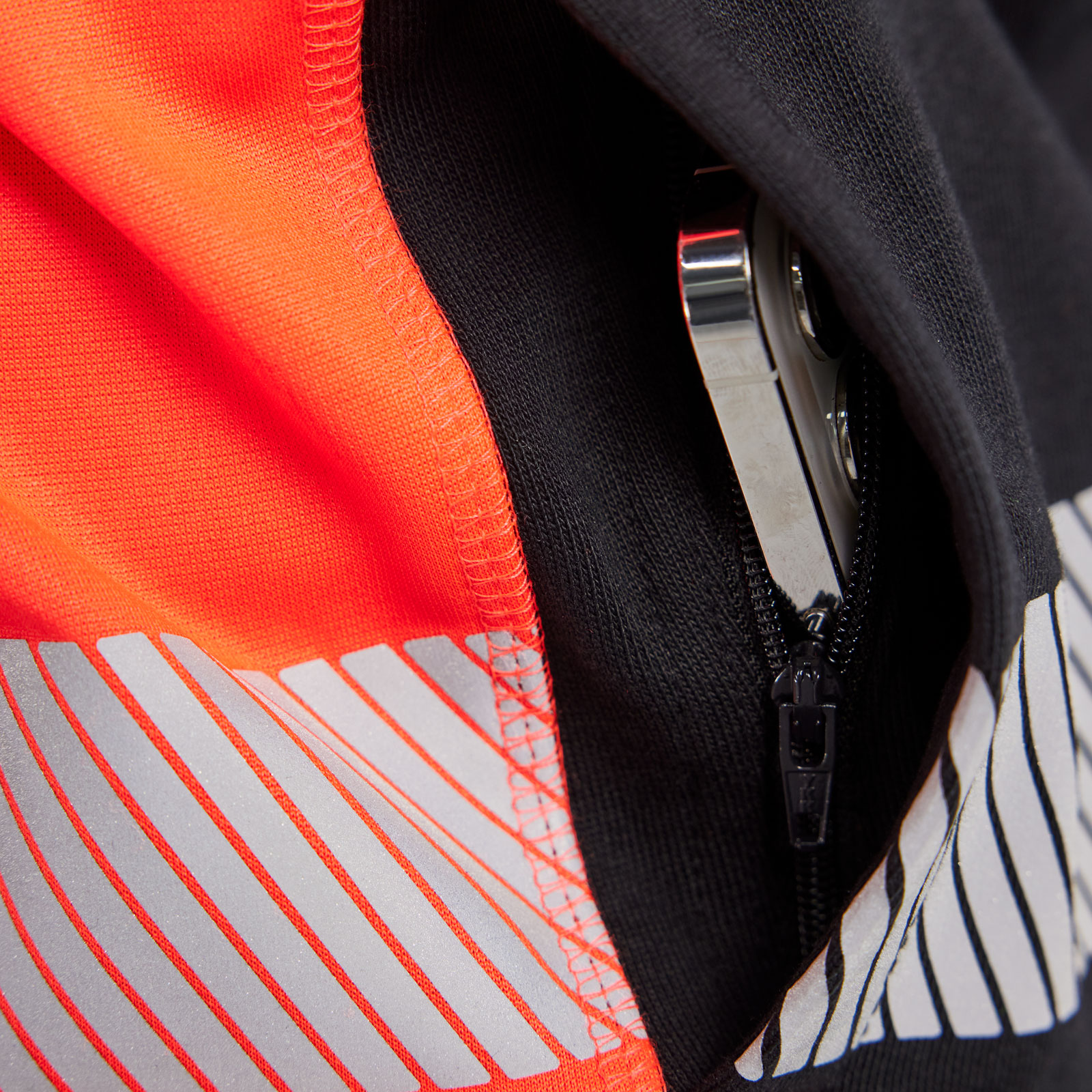 Bl&aring;kl&auml;der cardigan dam, Svart/Varselr&ouml;d, large image number 4