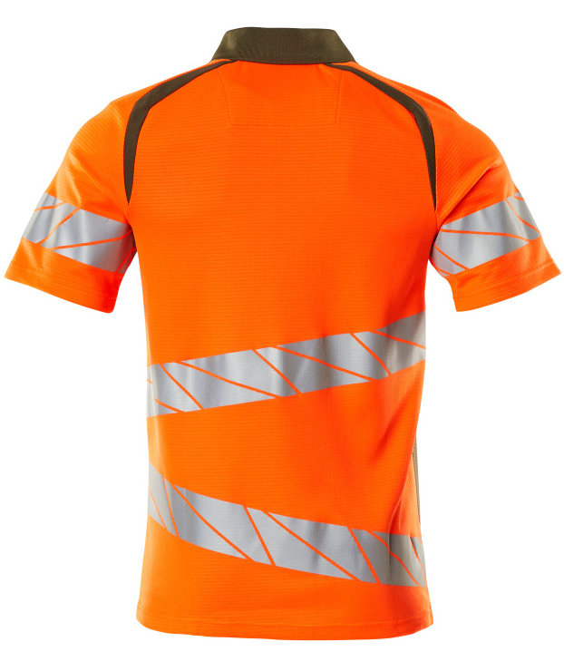 Mascot Accelerate Safe polo T-skjorte, Hi-vis Oransje/Mosgr&oslash;nn, large image number 1
