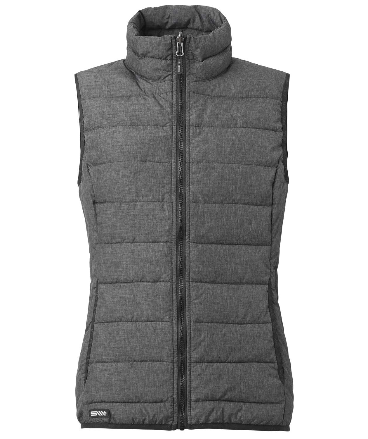 South West Alma quilted ﻿women's vest, Dark Heather Grey