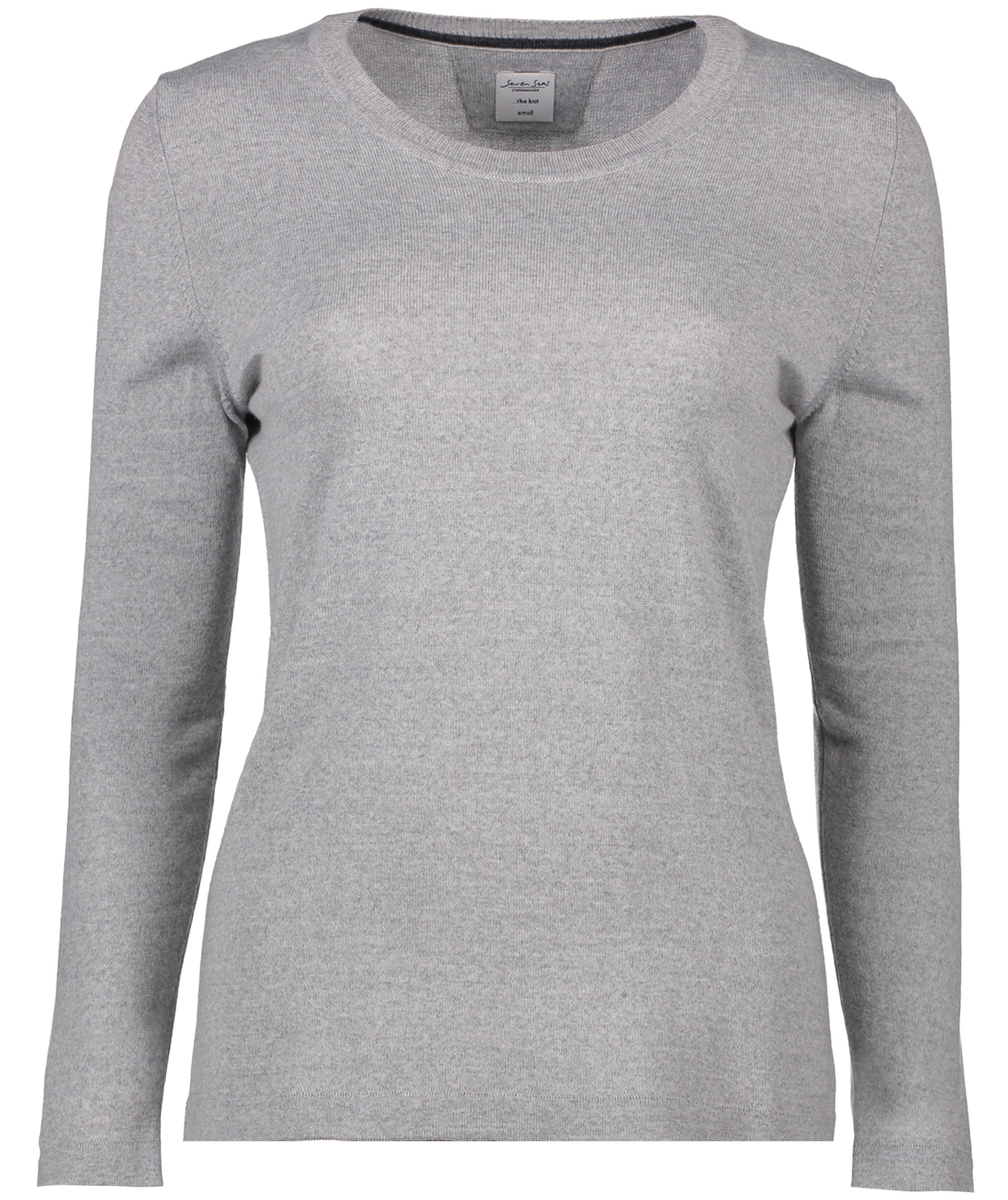 Seven Seas women's knitted pullover with merino wool, Light Grey Melange, Light Grey Melange, swatch