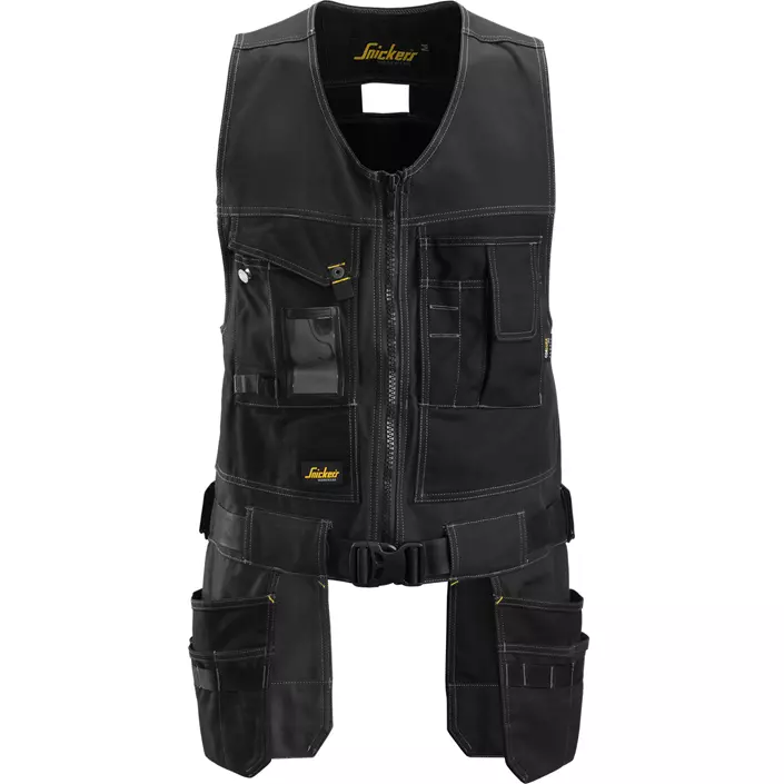 Snickers Canvas+ craftsman vest, Black/Black, large image number 0