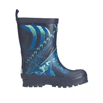 Viking Jolly Print rubber boots for kids, Navy/bluegreen