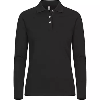 Clique Premium langärmliges damen Poloshirt, Schwarz