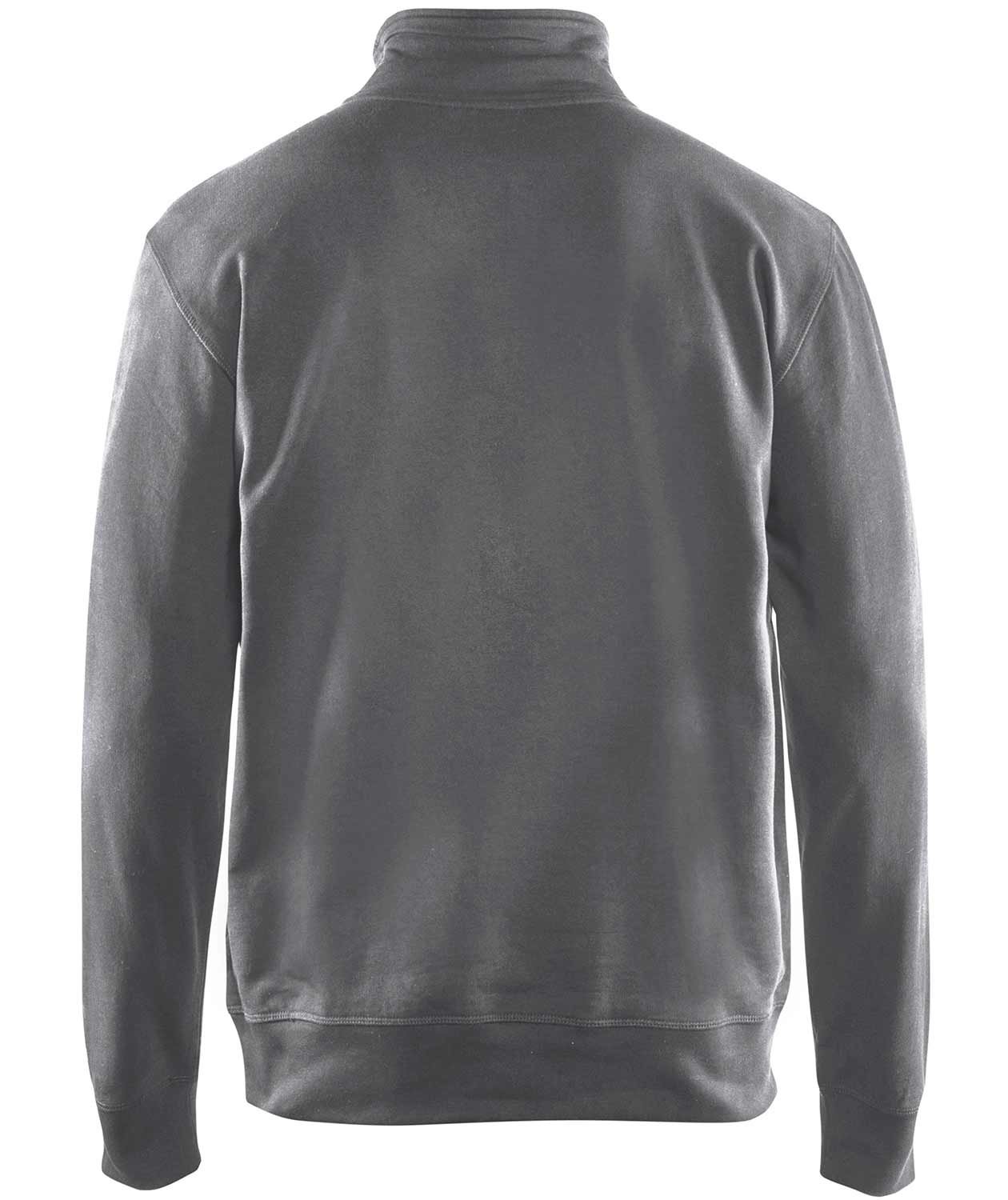 Bl&aring;kl&auml;der sweatshirt med kort lynl&aring;s, Gr&aring;