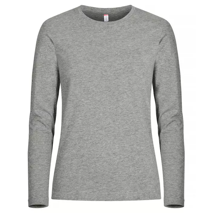 Clique dame Premium Fashion langærmet t-shirt, Grey melange , large image number 0