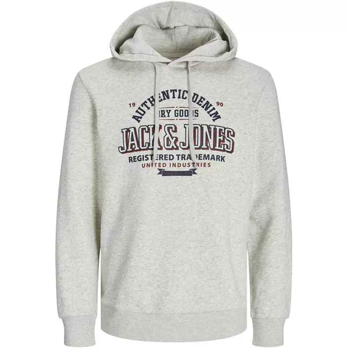 Jack Jones JJELOGO Hoodie, White melange - Main Image