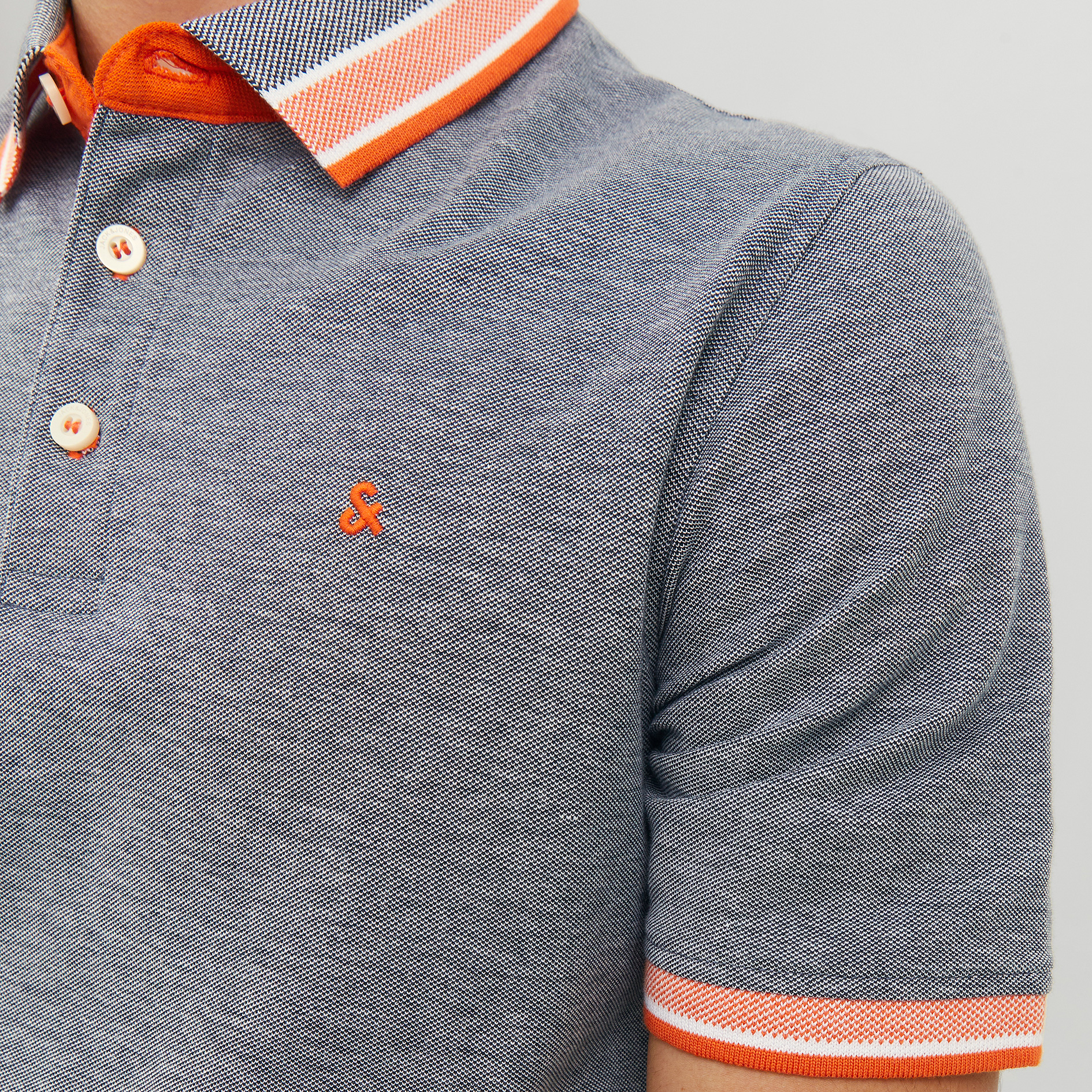 Jack & Jones JJEPAULOS polo T-skjorte, Navy Blazer/Neon, large image number 5