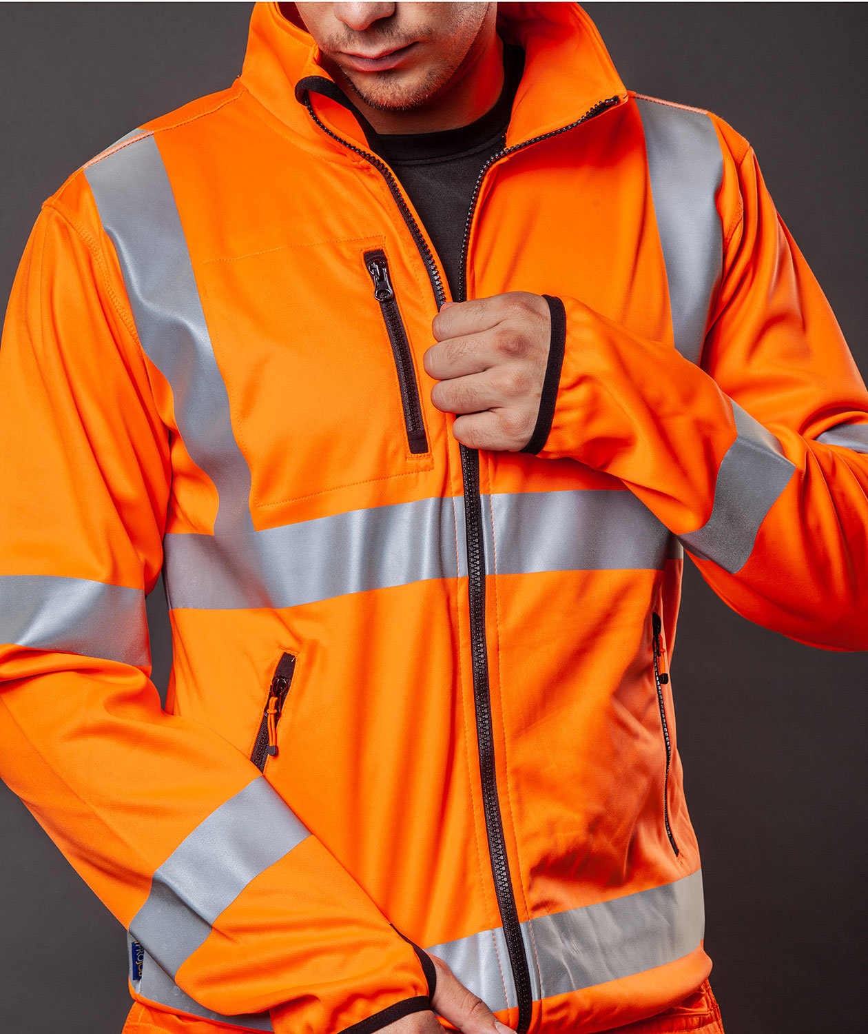 ProJob softshell jacket 6105, Hi-Vis Orange/Black, large image number 2