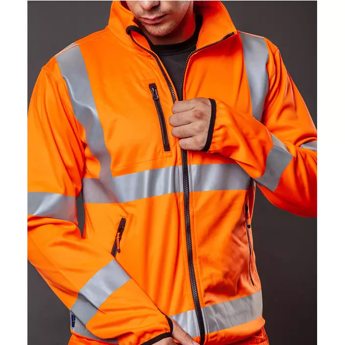 ProJob softshell jacket 6105, Hi-Vis Orange/Black, large image number 2