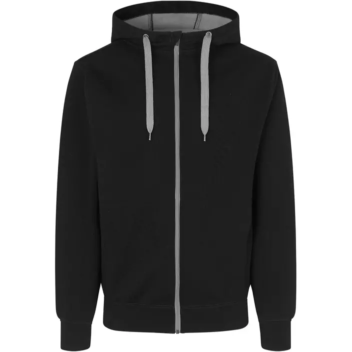 ID bonded hoodie with full zipper, Black, large image number 0