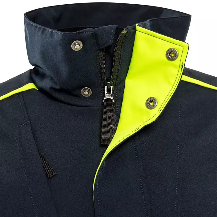 Fristads softshell vinterjacka 4931 GSW full stretch, Mörk Marinblå/Hi-Vis Gul, large image number 7