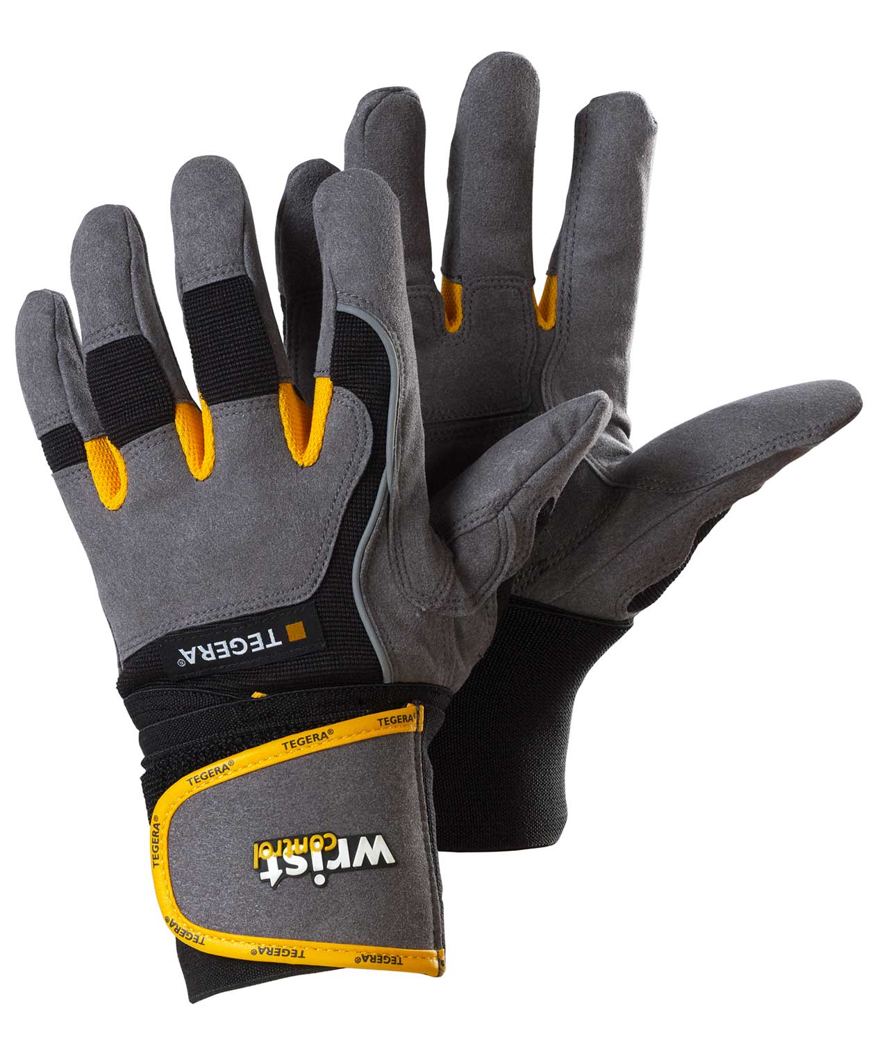 Tegera 9295 wrist-supporting work gloves, Grey/Black/Yellow, large image number 0