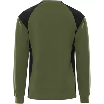 Fristads Heavy long-sleeved T-shirt 7071 GTM, Army Green/Black