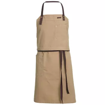 Kentaur Raw bib apron with pockets, Khaki