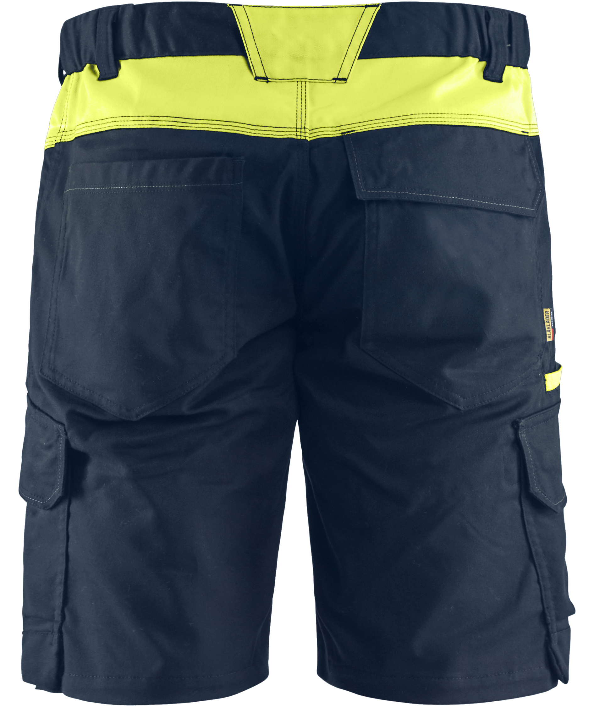 Bl&aring;kl&auml;der arbetsshorts, M&ouml;rk Marinbl&aring;/Hi-Vis Gul