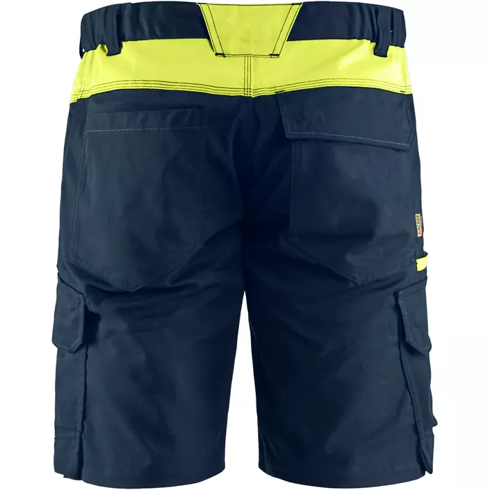 Blåkläder work shorts, Dark Marine/Hi-Vis Yellow, large image number 1