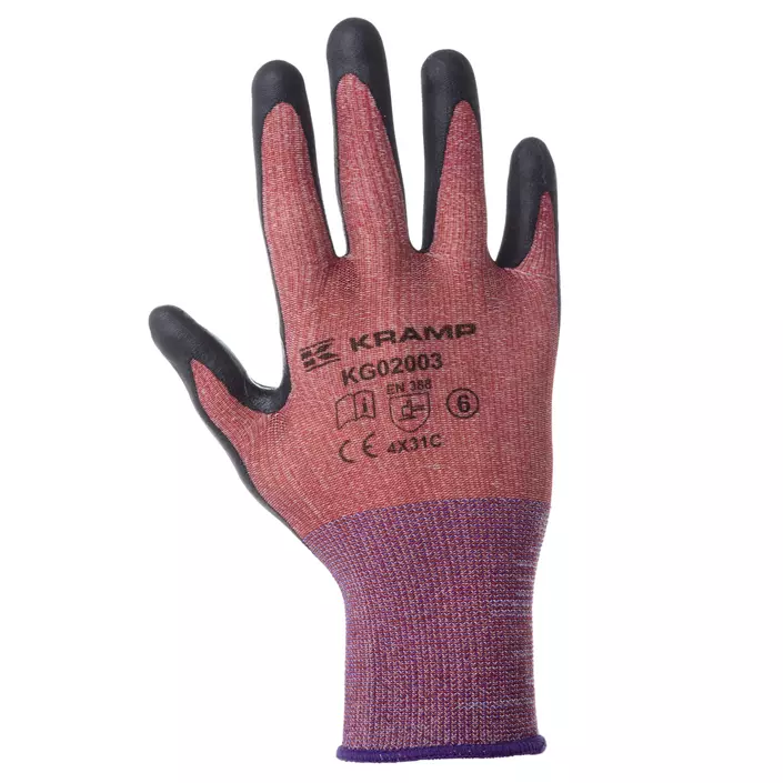 Kramp 2.003 cut protection gloves Cut C, Red/Black, large image number 0