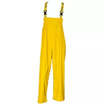 Elka Dry Zone PU rain bib and brace trousers, Yellow