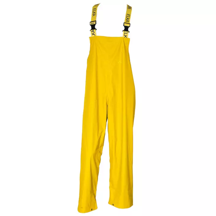 Elka Dry Zone PU rain bib and brace trousers, Yellow, large image number 0