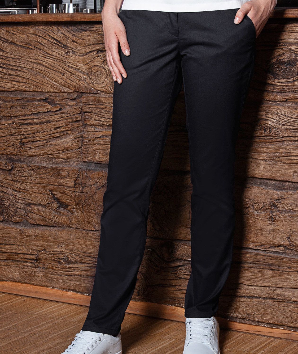 Karlowsky women's chino trousers with stretch, Black